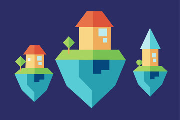 Floating Houses  A Collection of Charming, Minimalist House Illustrations
