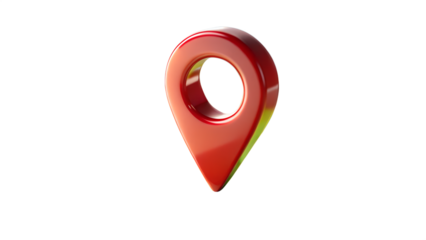 A red location pin icon isolated on transparent background