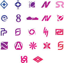 Vector set of minimalism geometric Bauhaus style symbol design elements