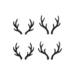 Vector set of various deer antlers, perfect for nature, hunting, and animal-themed designs.