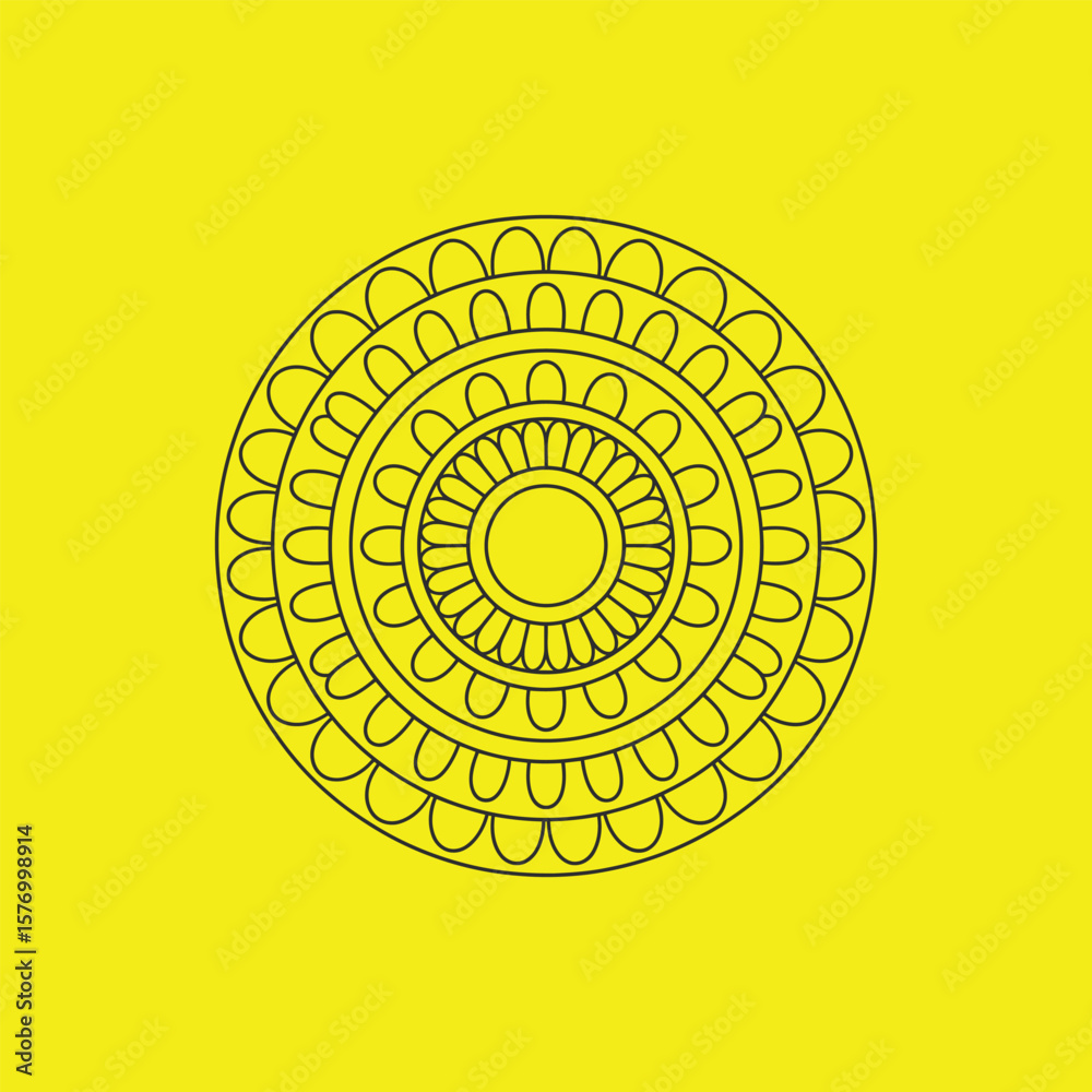 Wall mural abstract vector background with ornate circle patterns, ideal for decorative and colorful designs
