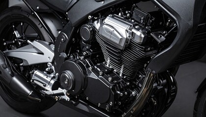 Motorcycle Engine Close-up