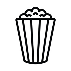 Popcorn Box Outline Vector Illustration
