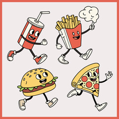 Hand drawn burger cartoon illustration © Masha