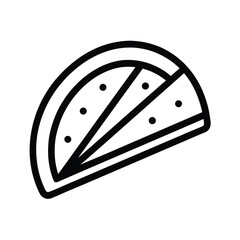 Quesadilla With Wedge Outline Vector Illustration