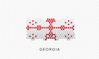 Creative vector Flag of Georgia in geometric pattern