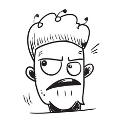 Fototapeta premium Simple Black and White Cartoon Character Illustration With a Humorous Expression