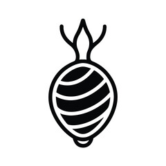 Wasabi Root Outline Vector Illustration