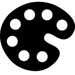 Fototapeta premium Paint plate flat black vector SVG Single icon Vector