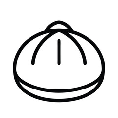 Bao Bun Outlined In Black Vector Illustration