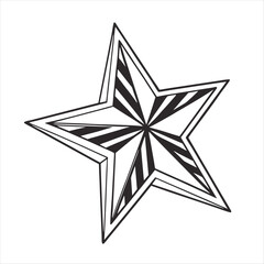 Decorative Geometric Star Vector in Black and White