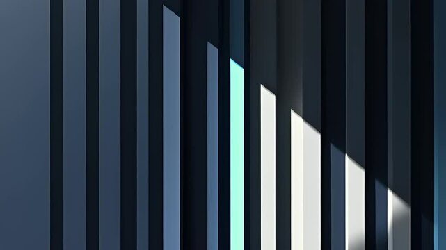 Modern Architectural Facade with Dynamic Color and Light Play Transitions