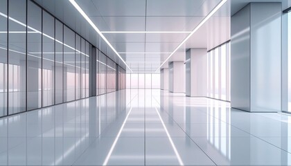 Modern office hallway with sleek design