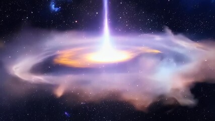 cosmic supernova explosion with nebula clouds radiating outward - Powered by Adobe