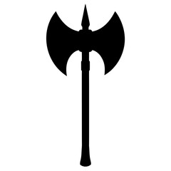 Black double bladed battle axe silhouette double bladed axe