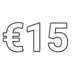 euro sign on a white background €15