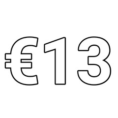 euro sign on a white background €13