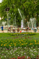Hungary, Budapest, Margit sziget. Botanical parts of the island. Amazing colorful flowers everywhere.