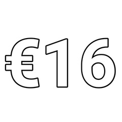 euro sign on a white background €16