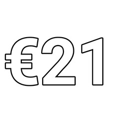 euro sign on a white background €21