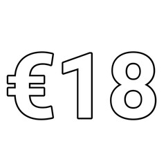 euro sign on a white background €18