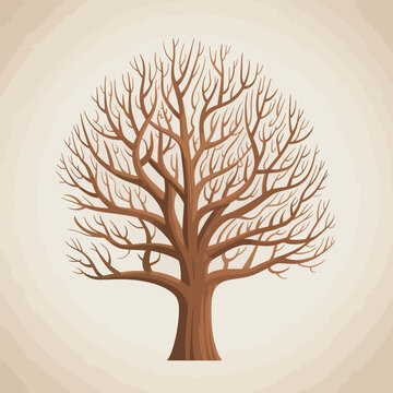 Stylized bare tree with intricate branches against a soft gradient background