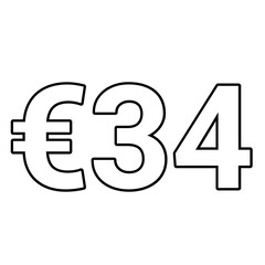 euro sign on a white background €34