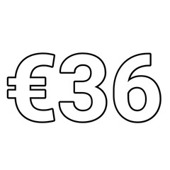 euro sign on a white background €36