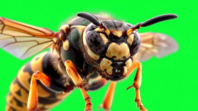 bee on a green background 
