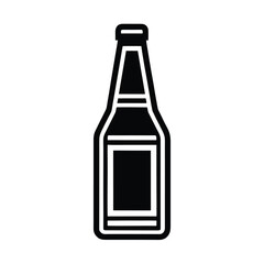 Beer Bottle Outline Vector Illustration