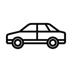 Car With Four Doors Outline Vector Illustration