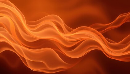 Obraz premium Abstract orange flowing ribbons background with smoky and wavy shapes on a gradient