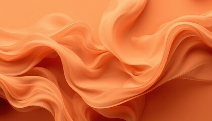Obraz premium Abstract orange silk cloth flowing in waves creating a soft and elegant look