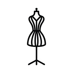 Dress Form Mannequin Outline Vector Illustration