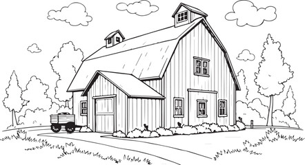 Obraz premium Vintage Farmhouse Sketch Bundle