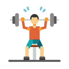 Obraz premium Man lifting weights on a bench in a gym