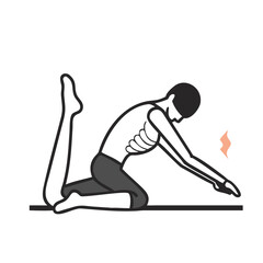 Person in yoga pose stretching towards a small flame