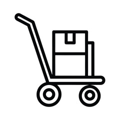 Moving Dolly Outline Vector Illustration