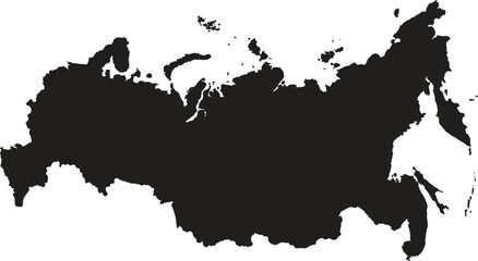 Russia simple blue map on white background