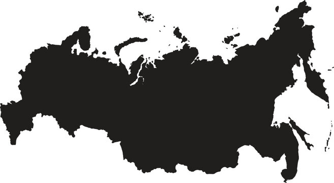 Russia simple blue map on white background