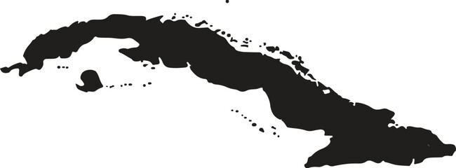 Cuba black map on white background vector