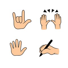 set of hand icons