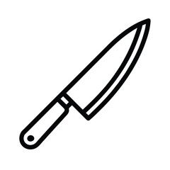 Chef Knife Outline Vector Illustration