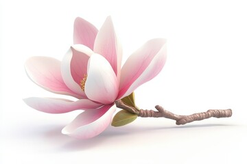 Fototapeta premium Magnolia isolated in 3d cartoon character on white background