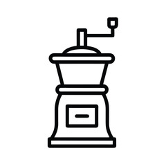 Coffee Grinder Outline Vector Illustration