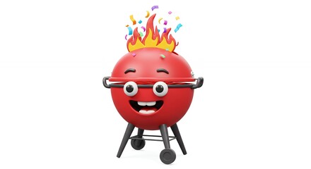 Fototapeta premium Cartoon grill image for summer party