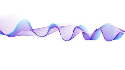 A flowing, abstract wave of purple and blue.
Soft, transparent ribbons undulating across white.