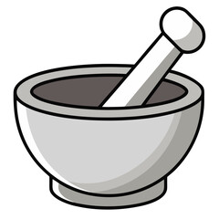A vector mortar and pestle, used in spice grinding or traditional cooking visuals.