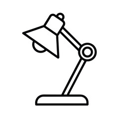 Desk Lamp Outlined Icon Vector Illustration