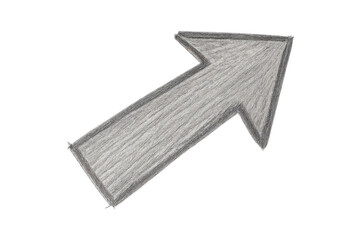 Obraz premium Gray arrow pointing up and to the right with transparent background, ideal for indicating direction or progress